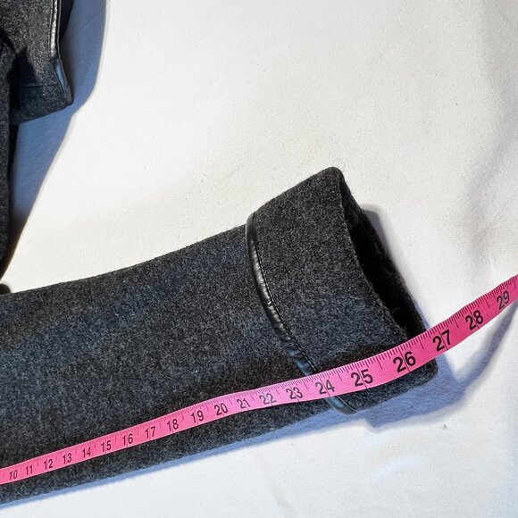 ❄️ Mona Lisa Wool-Blend Coat with Faux Leather Trim Elegance Meets Warmth 18W - Picture 9 of 9